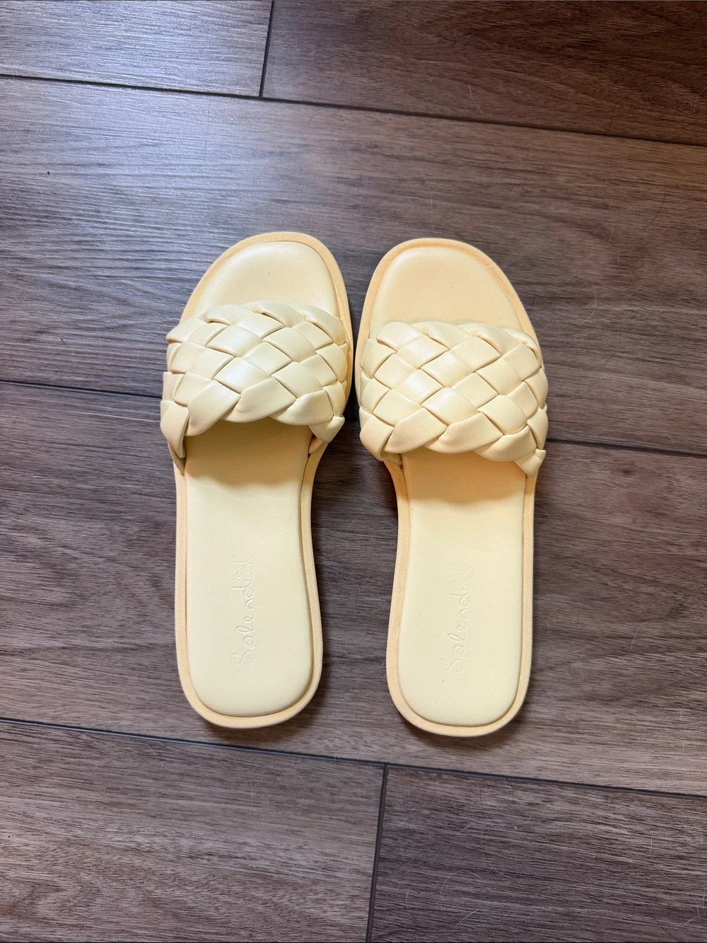 Braided Slide Sandals - Butter Yellow NEVER WORN